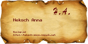 Heksch Anna névjegykártya