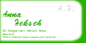 anna heksch business card